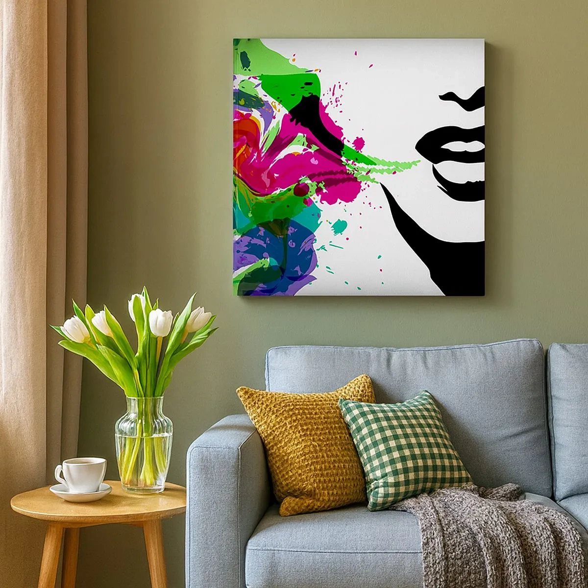 Bild auf Leinwand - Leinwandbild - Eine Geschichte in den Farben des Regenbogens - 30x30 cm