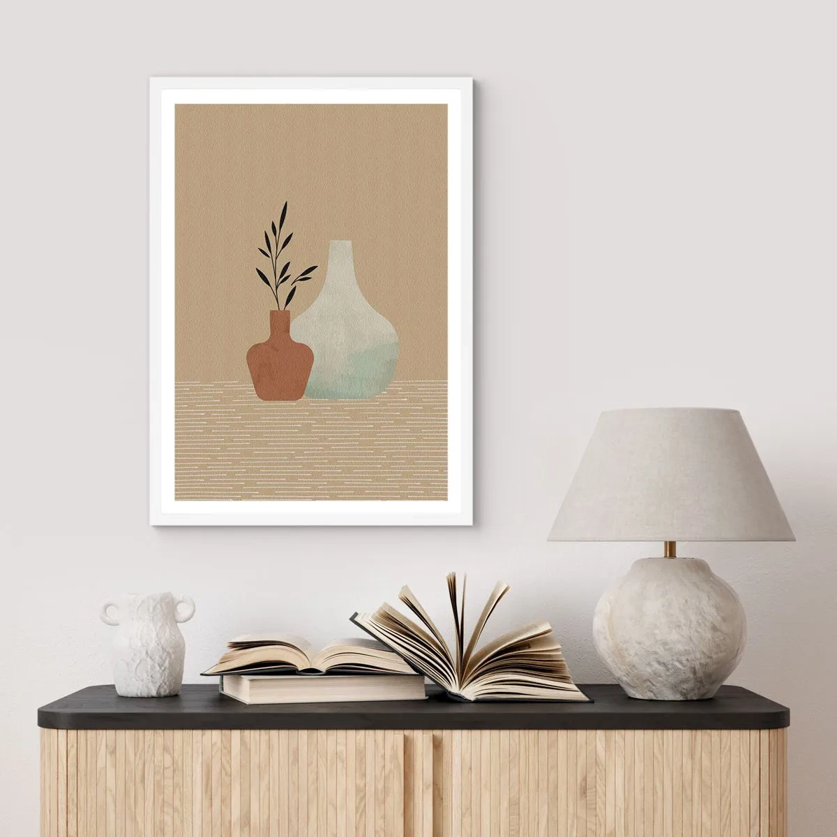 Poster in einem weißen Rahmen - Vase und ihre Idee - 30x40 cm