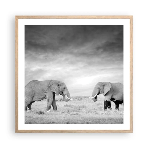 Poster in einem Rahmen aus heller Eiche - Grau ist schön - 60x60 cm