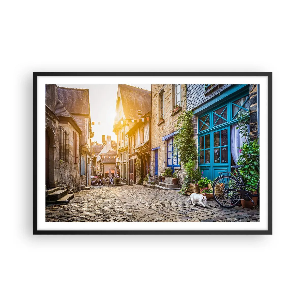 Poster in einem schwarzem Rahmen - Der weiße Geist der Stadt - 91x61 cm