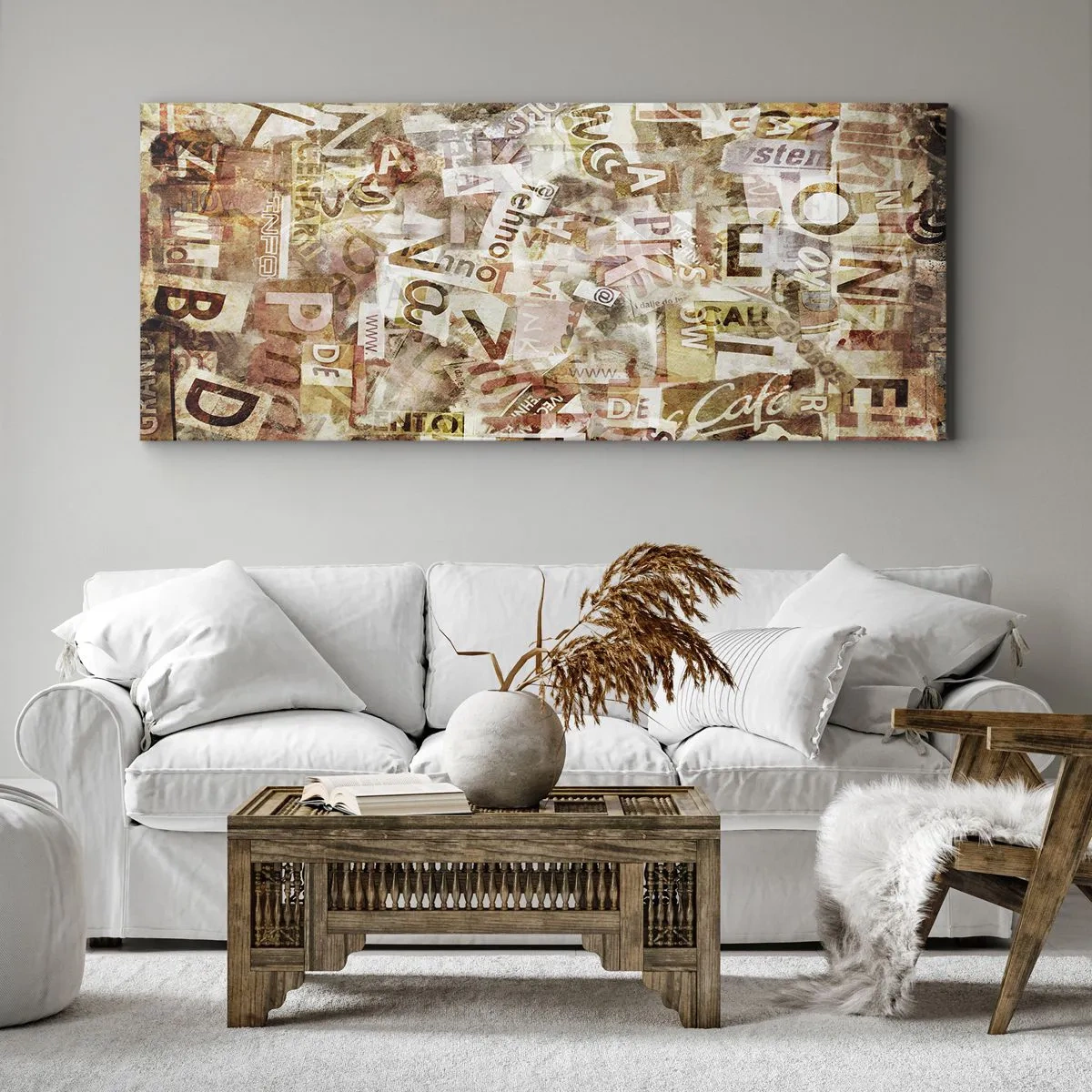 Bild auf Leinwand - Leinwandbild - Ich vereinige das Geschwätz - 100x40 cm