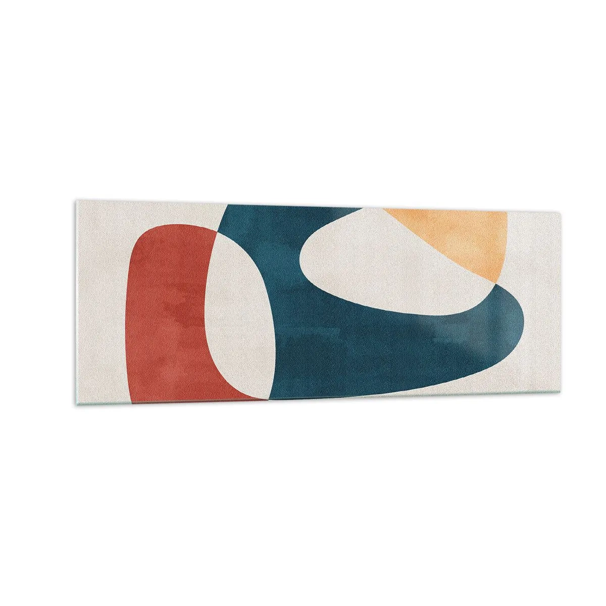 Glasbild - Bild auf glas - Abstrakte Formen in harmonischen Farben - 140x50cm - Einflüsse und Metamorphosen - Moderne Wanddekoration für Wohnzimmer und Schlafzimmer ARTTOR