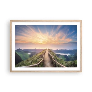 Poster in einem Rahmen aus heller Eiche - Nah am Himmel - 70x50 cm