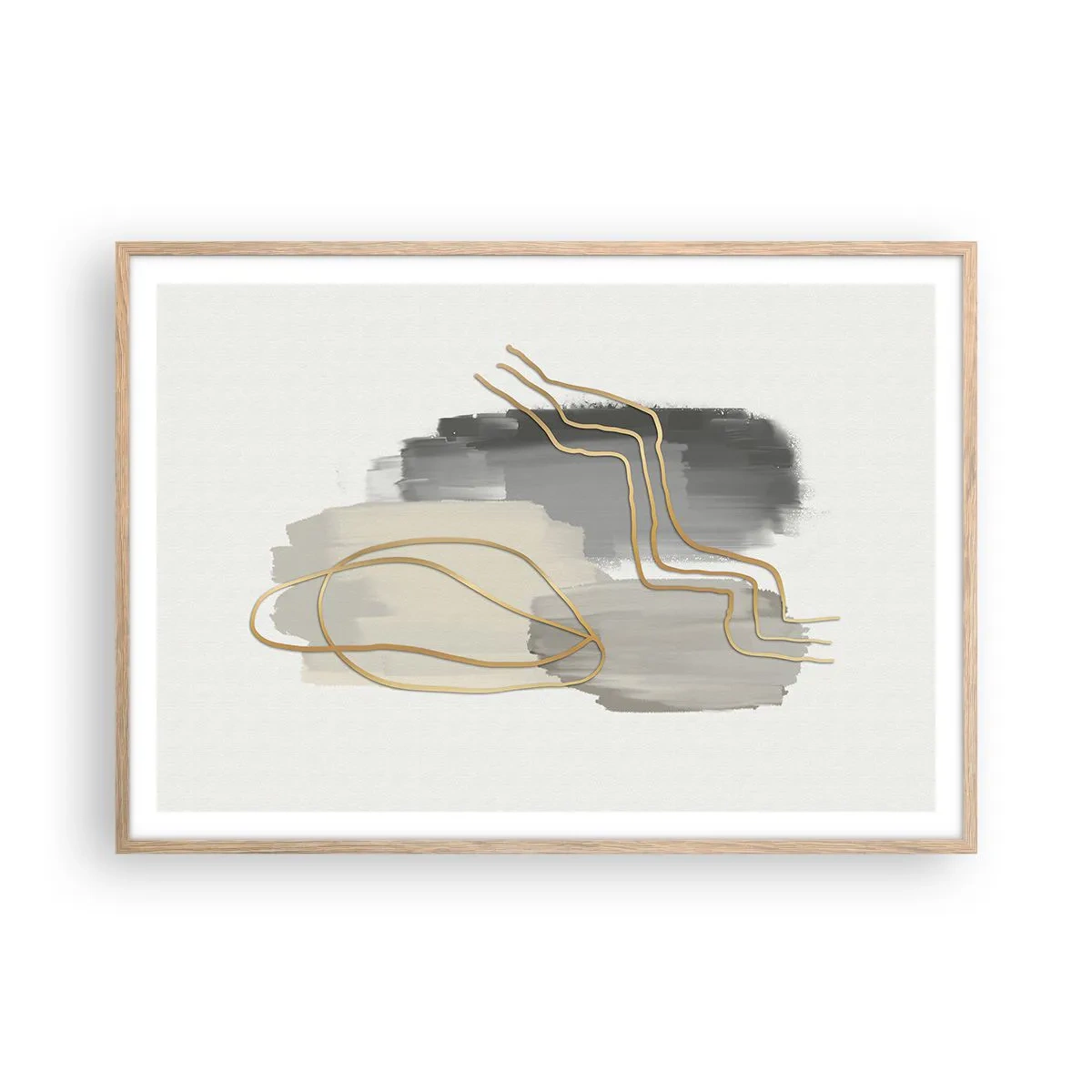 Poster in einem Rahmen aus heller Eiche - Dauer und Bewegung - 100x70 cm