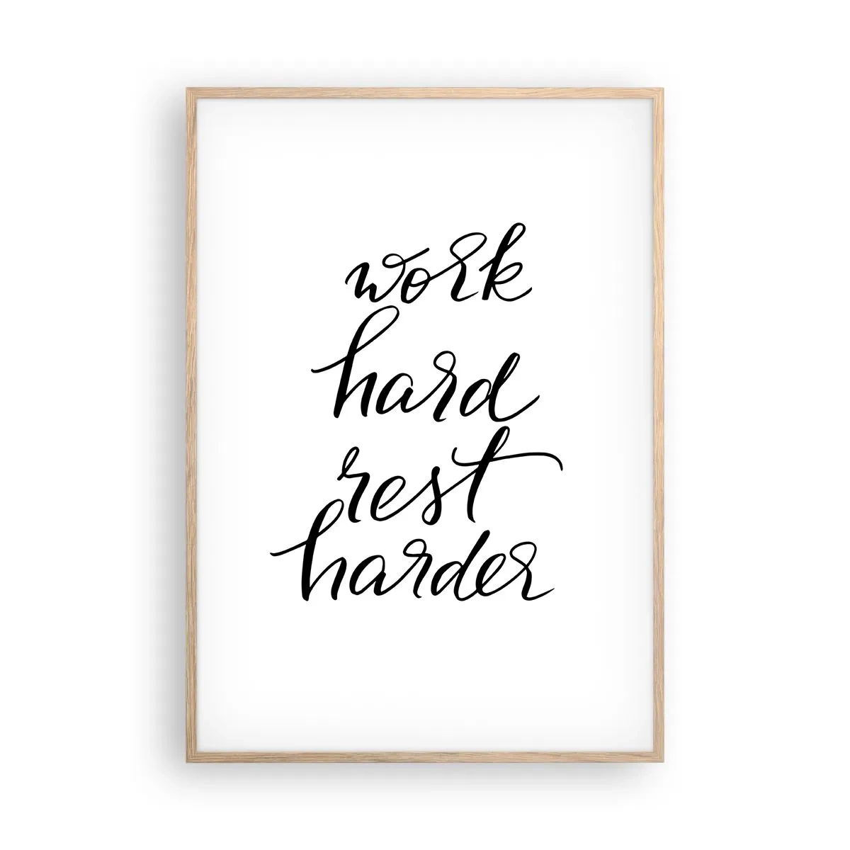 Poster in einem Rahmen aus heller Eiche - Lebensbalance - 70x100 cm