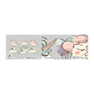 Fototapeten Muster Selbstklebend Deluxe Sticker - Sicherlich gibt es... - Für Kinder, Einhorn, Märchen - 100x30 cm
