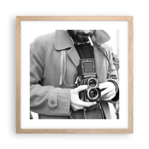 Poster in einem Rahmen aus heller Eiche - Retro-Stil - 40x40 cm