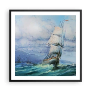 Poster in einem schwarzem Rahmen - Guter Wind - 60x60 cm