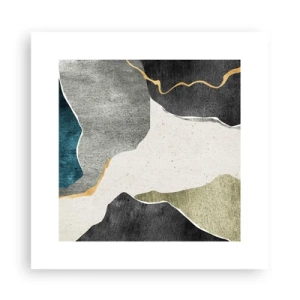 Poster - Mosaikkomposition mit Goldfaden - 30x30 cm