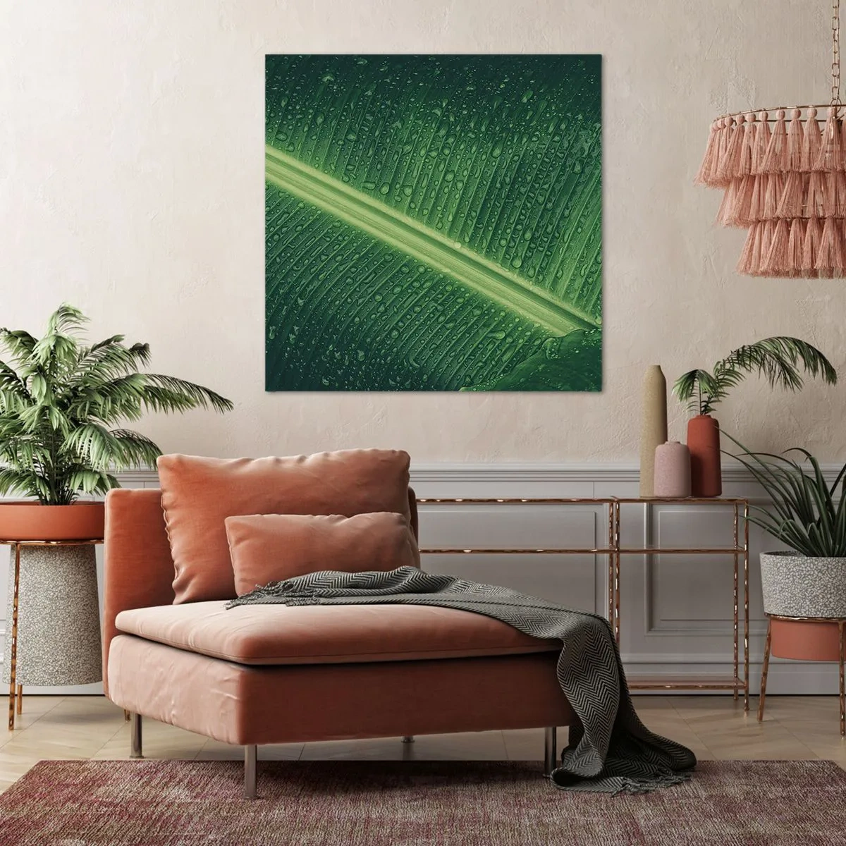 Bild auf Leinwand - Leinwandbild - Die Struktur des Grüns - 40x40 cm