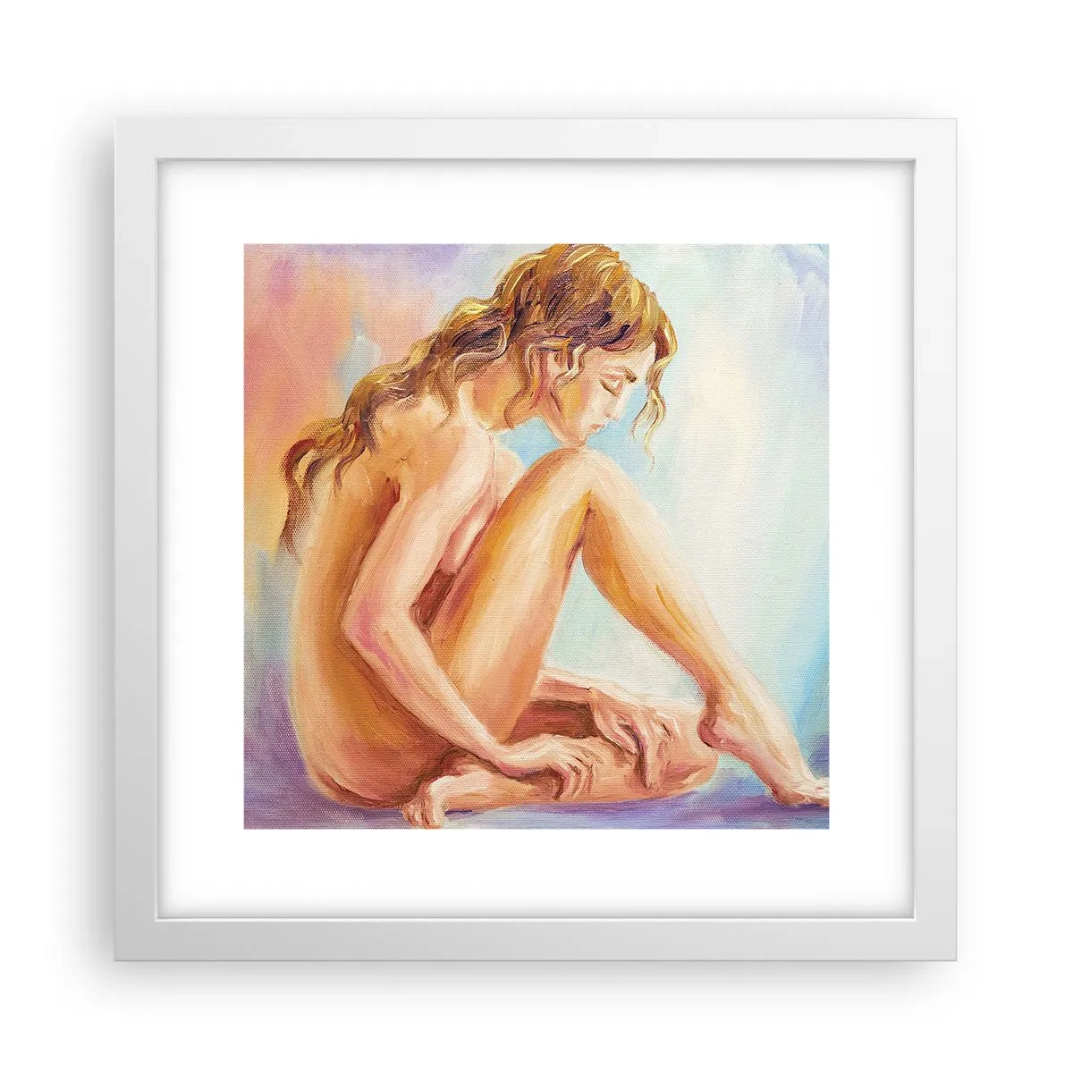 Poster in einem weißen Rahmen - Akt der Jugend - 30x30 cm