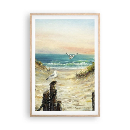 Poster in einem Rahmen aus heller Eiche - Windlose Abgeschiedenheit - 61x91 cm