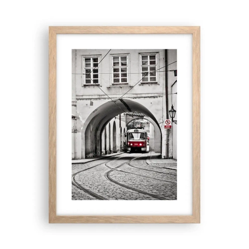 Poster in einem Rahmen aus heller Eiche - Durch das Stadtlabyrinth - 30x40 cm