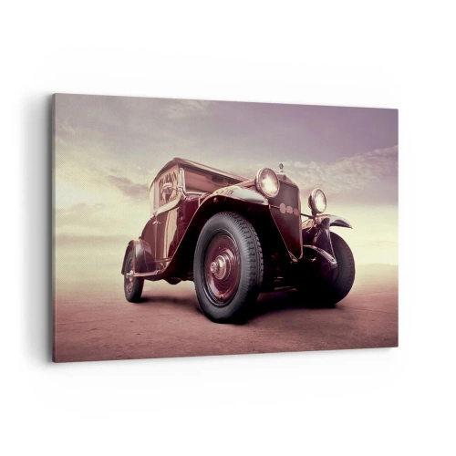 Bild auf Leinwand - Leinwandbild - Ein Oldtimer im klassischen Stil vor dem Himmel - 120x80cm - Gehen wir zurück wie in alten Zeiten ... - Moderne Wanddekoration für Wohnzimmer und Schlafzimmer ARTTOR