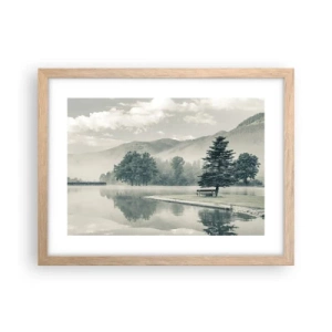 Poster in einem Rahmen aus heller Eiche - Der See schläft noch - 40x30 cm