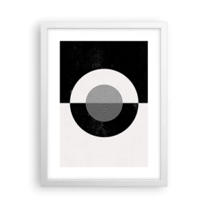 Poster in einem weißen Rahmen - Harmonie in Schwarz und Weiß - 30x40 cm