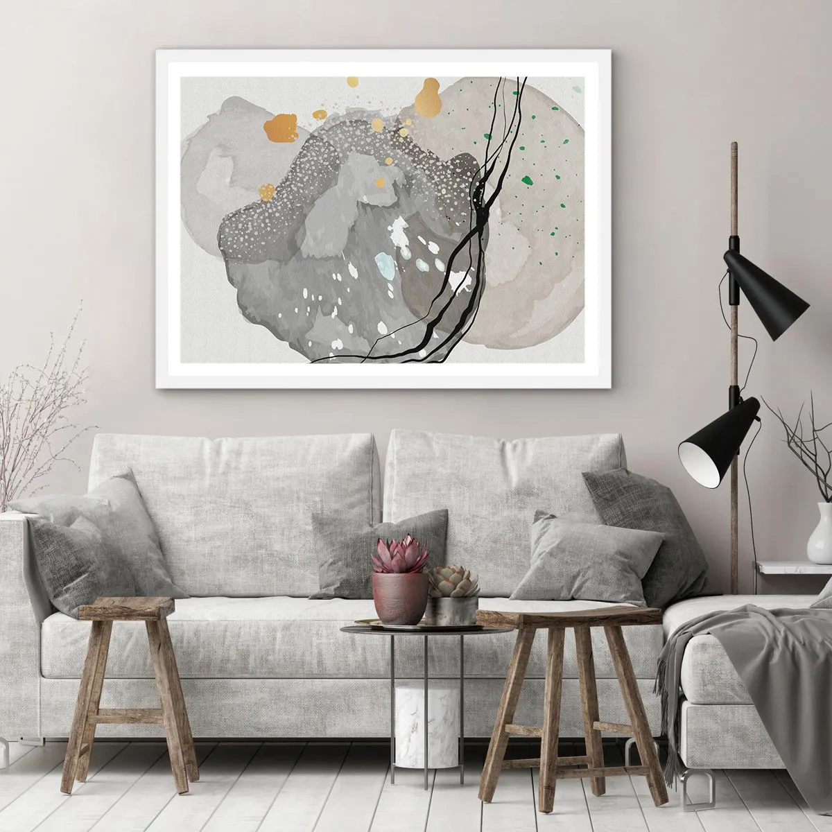 Poster in einem weißen Rahmen - Organische Komposition - 70x50 cm