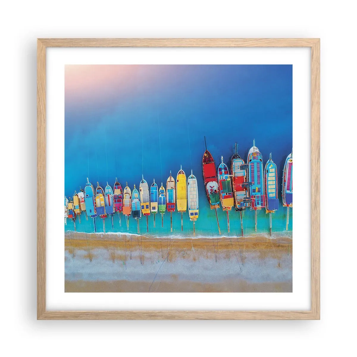 Poster in einem Rahmen aus heller Eiche - Aus der Vogelperspektive - 50x50 cm