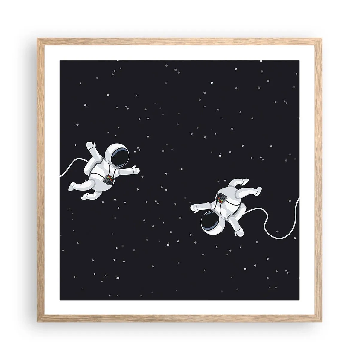 Poster in einem Rahmen aus heller Eiche - Kosmischer Tanz - 60x60 cm