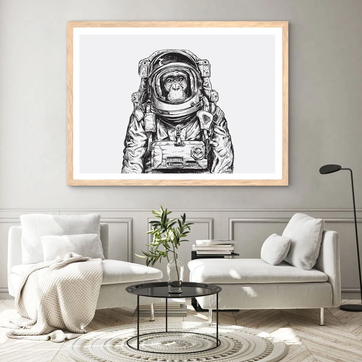 Poster in einem Rahmen aus heller Eiche - Alternative Evolution - 100x70 cm