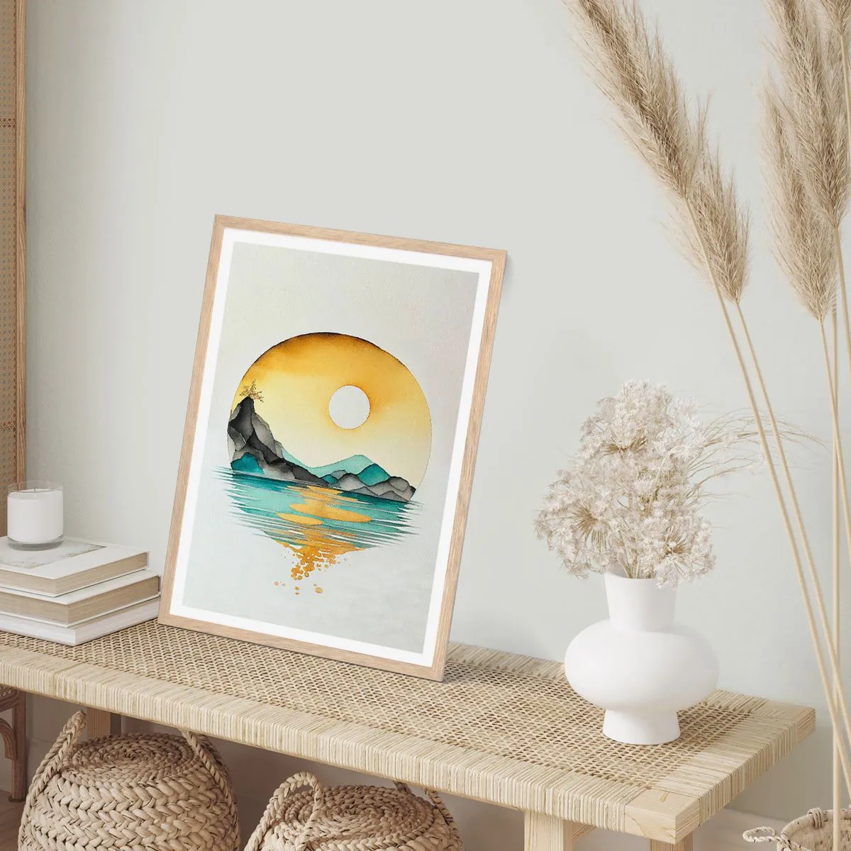 Poster in einem Rahmen aus heller Eiche - Im Kreis der Schönheit - 40x50 cm