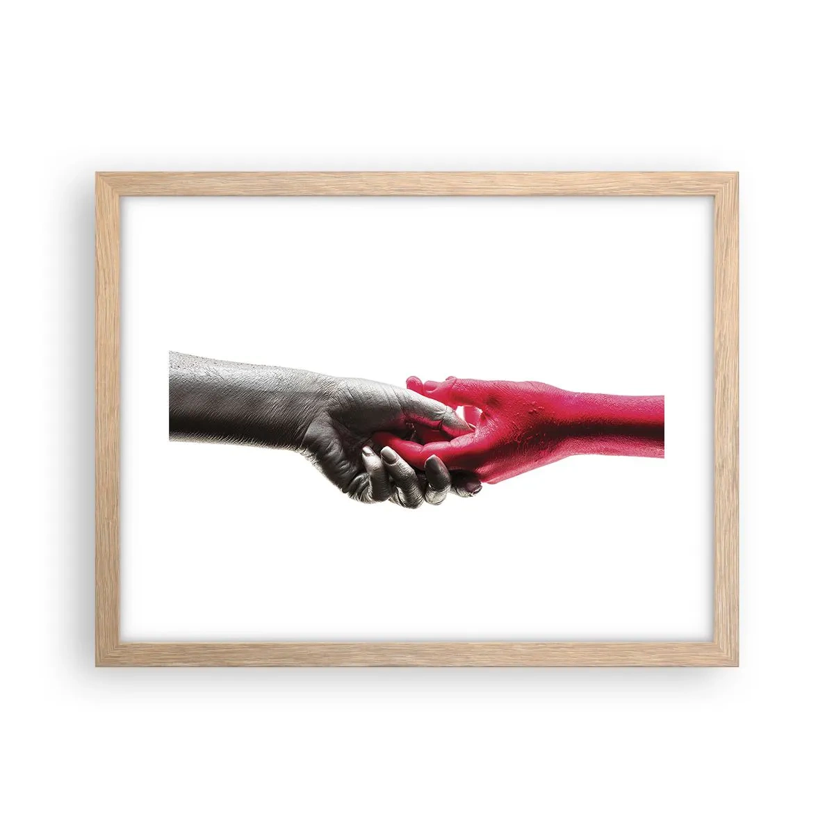 Poster in einem Rahmen aus heller Eiche - Gemeinsam, obwohl anders - 40x30 cm