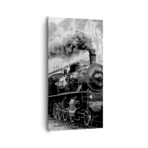 Bild auf Leinwand - Leinwandbild - Steht am Bahnhof ... - 65x120 cm