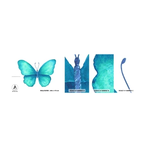 Fototapeten Muster Selbstklebend Deluxe Sticker - Türkis von Natur aus - Schmetterling, Für Kinder, Grafik - 100x30 cm