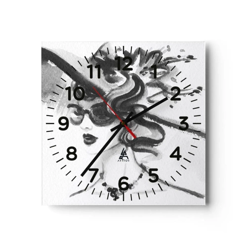 Wanduhr - Glasuhr - Eine Dame mit Charakter - 30x30 cm