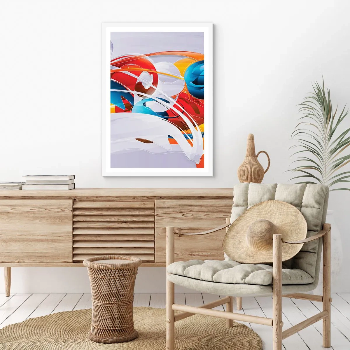 Poster in einem weißen Rahmen - Der Tanz der Elemente - 30x40 cm