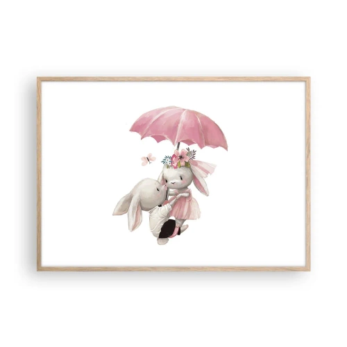 Poster in einem Rahmen aus heller Eiche - Das ist eben Liebe - 100x70 cm