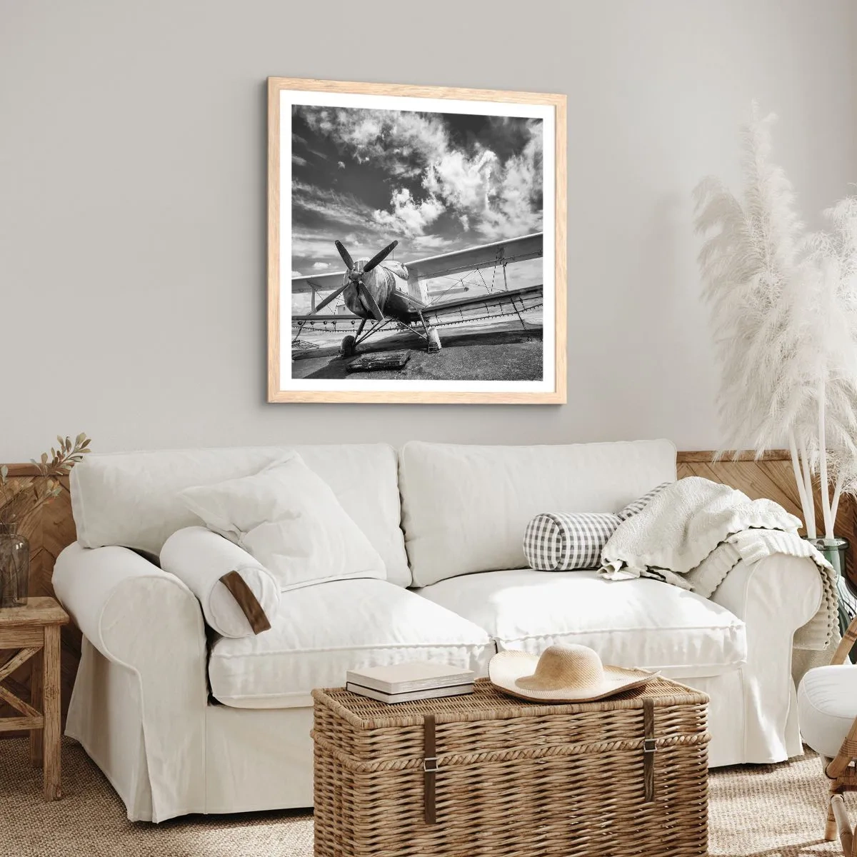 Poster in einem Rahmen aus heller Eiche - Ich kann es kaum erwarten! - 60x60 cm