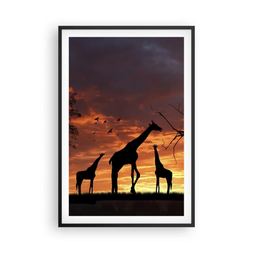 Poster in einem schwarzem Rahmen - Ein kleines Abendessen mit deinen Liebsten - 61x91 cm