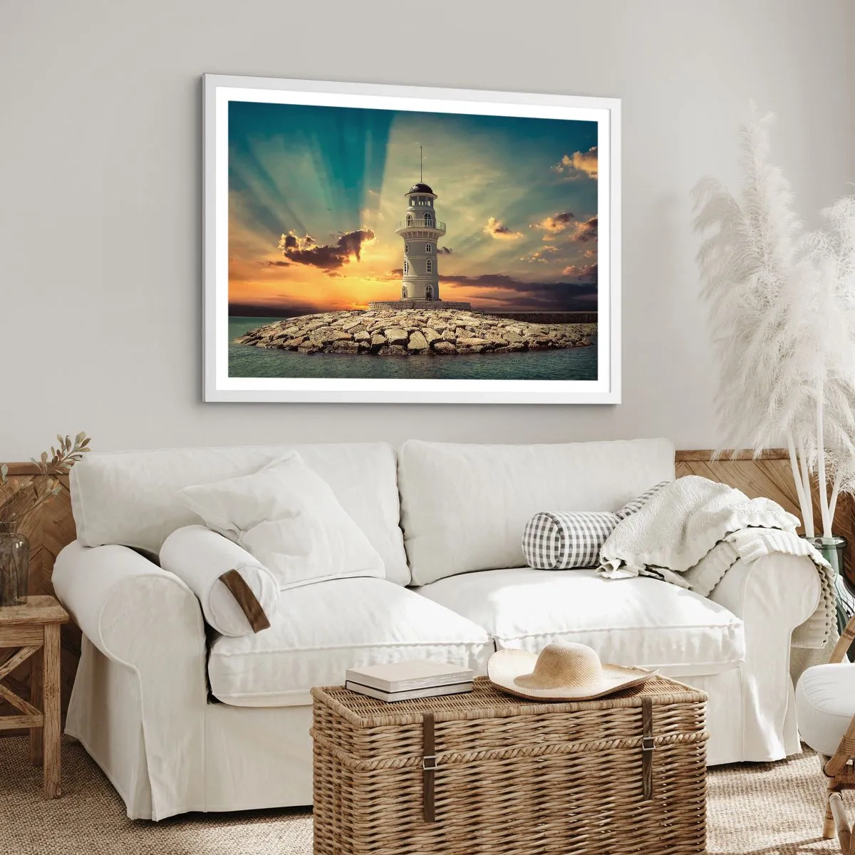 Poster in einem weißen Rahmen - Licht - Gut - Schönheit - 70x50 cm