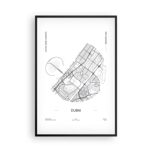 Poster in einem schwarzem Rahmen - Anatomie von Dubai - 61x91 cm