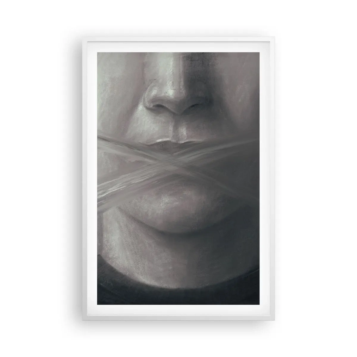 Poster in einem weißen Rahmen - Ohne ein Wort - 61x91 cm