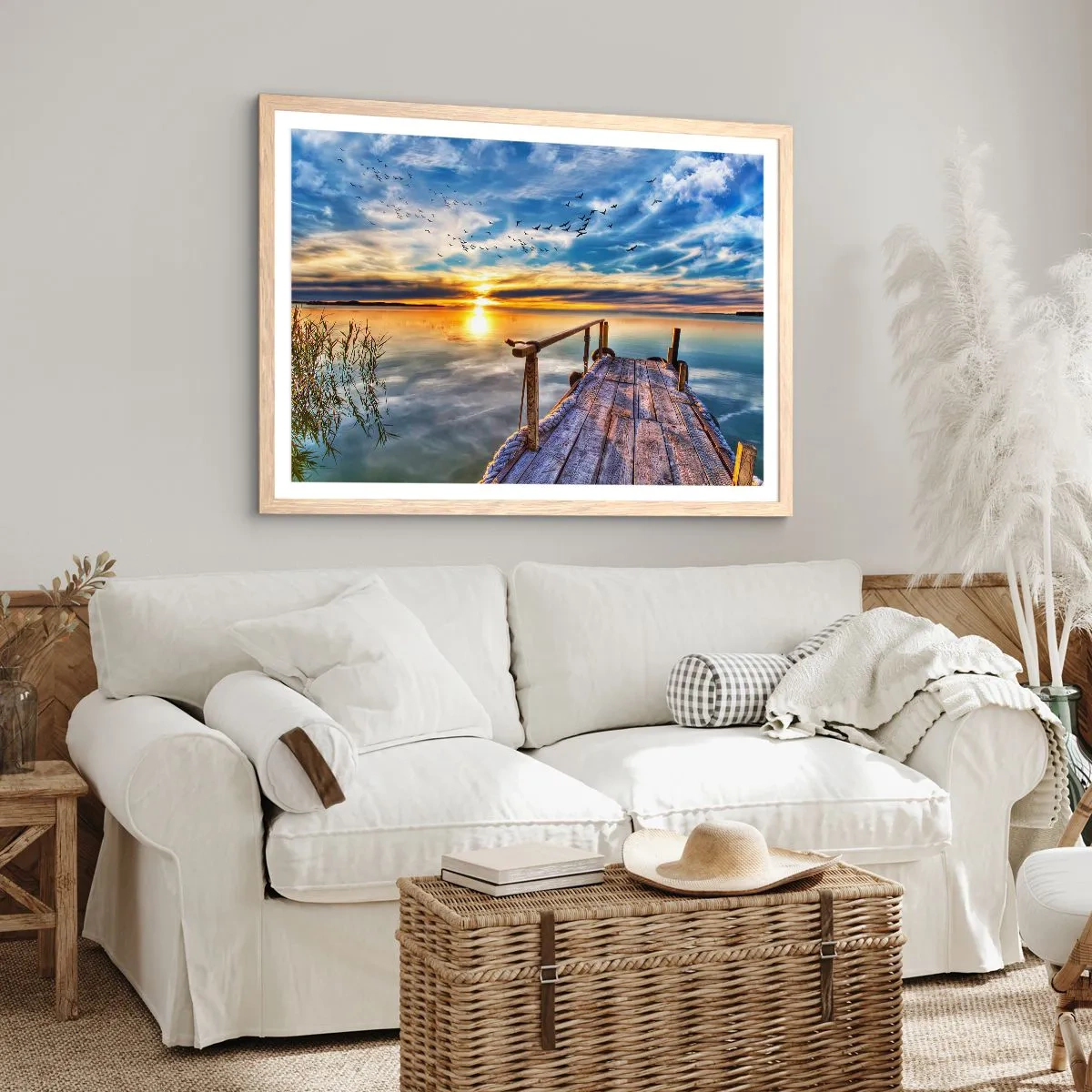 Poster in einem Rahmen aus heller Eiche - Der Wind geht zur Ruhe - 40x30 cm