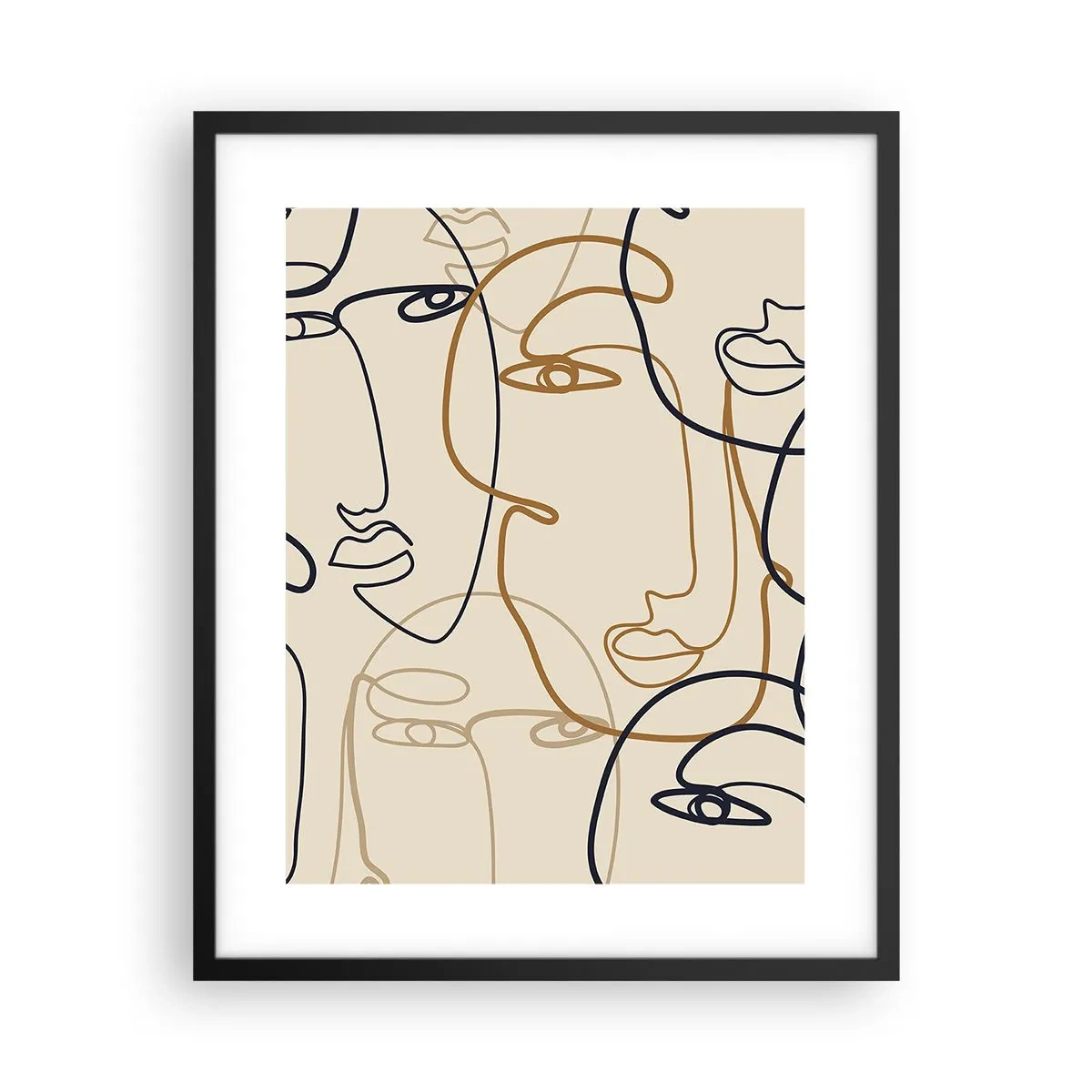 Poster in einem schwarzem Rahmen - Das Porträt wird multipliziert - 40x50 cm