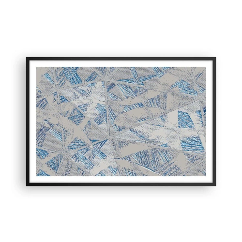 Poster in einem schwarzem Rahmen - In einem blaugrauen Labyrinth - 91x61 cm