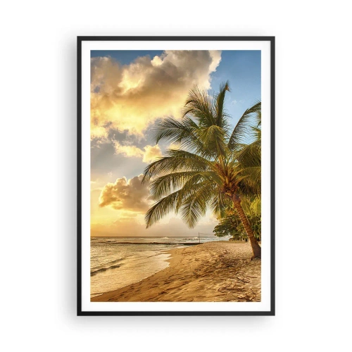 Poster in einem schwarzem Rahmen - Ewiger Sommer, immer Urlaub - 70x100 cm