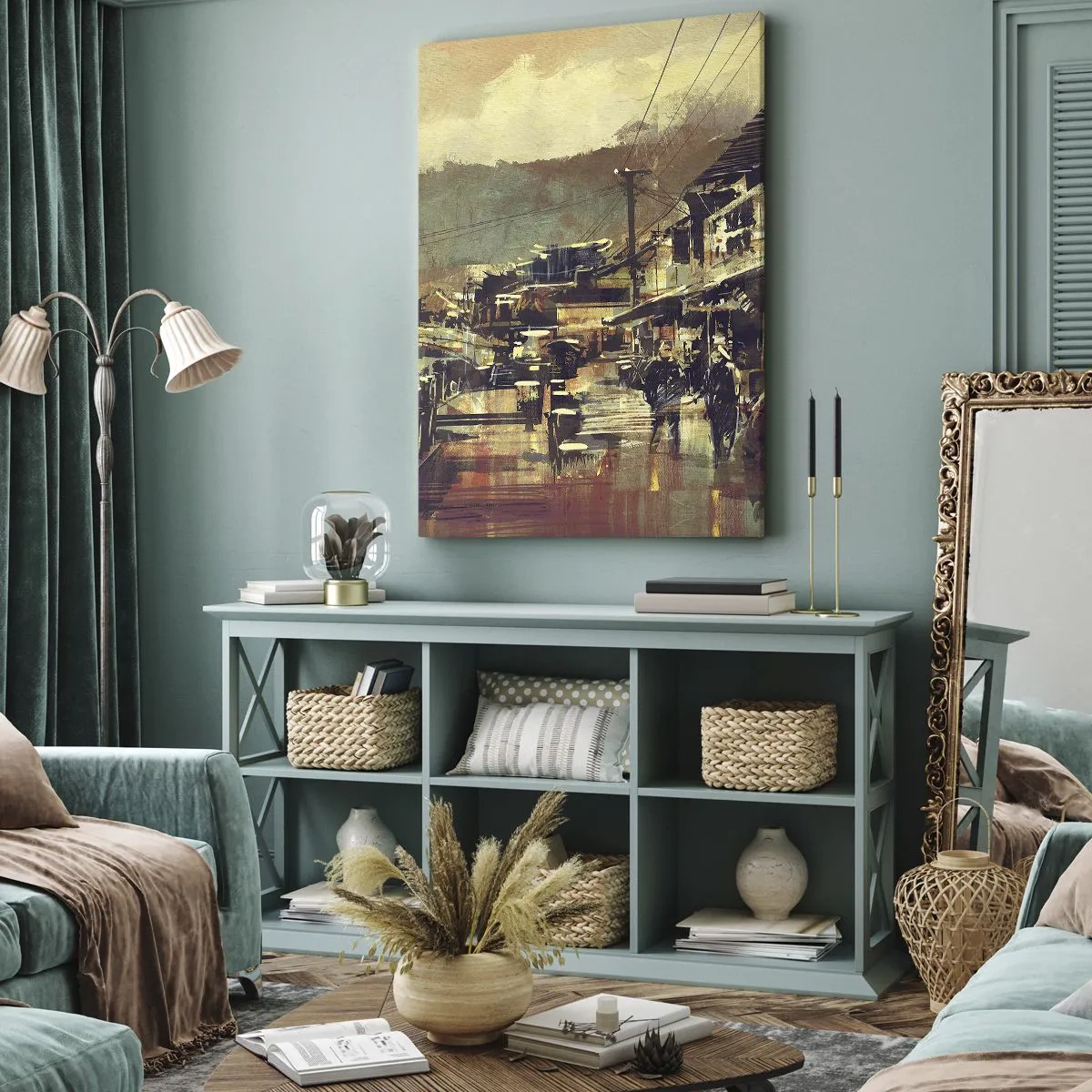 Bild auf Leinwand - Leinwandbild - Das Leben als Reichtum an Grau - 45x80 cm