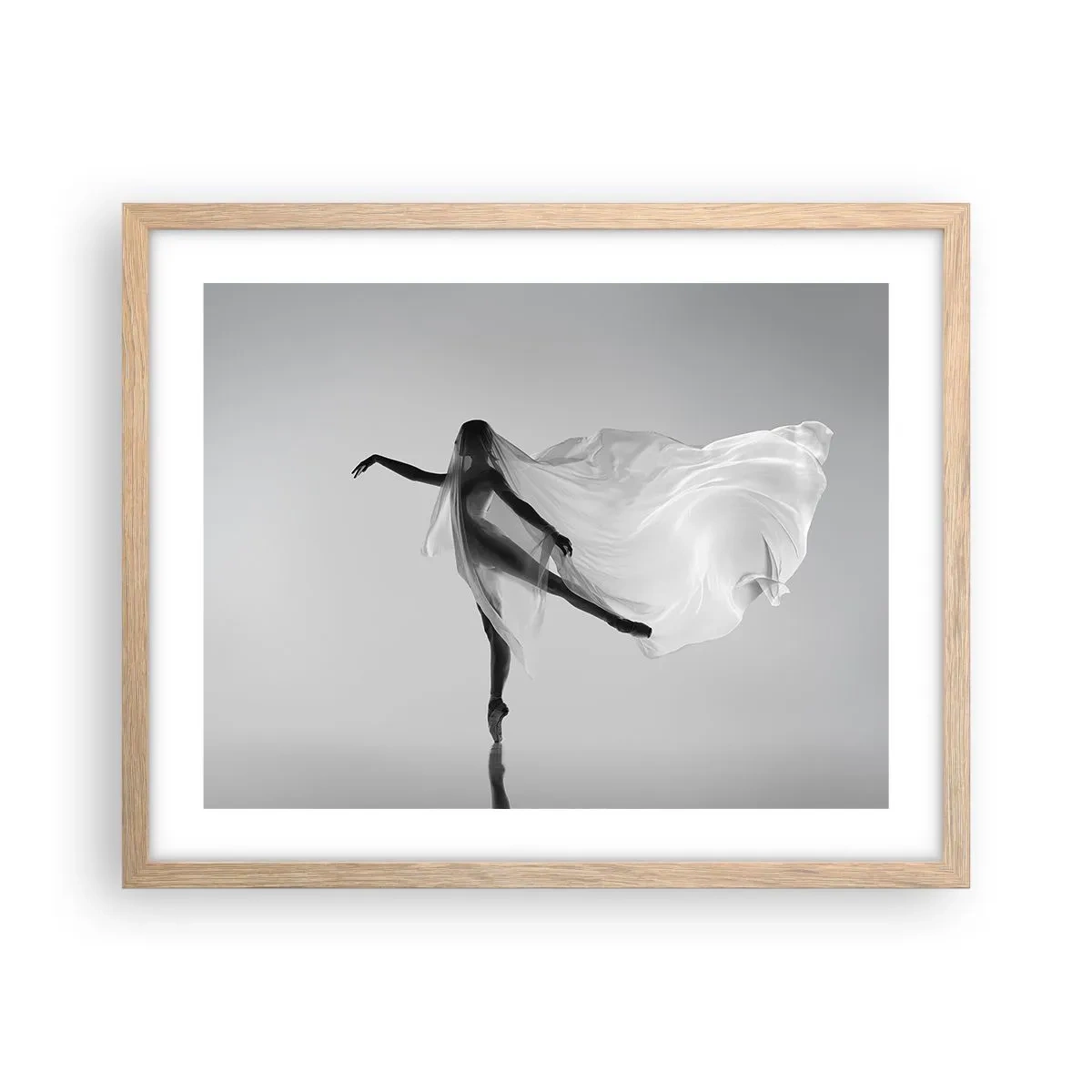 Poster in einem Rahmen aus heller Eiche - Leichtigkeit und Anmut - 50x40 cm