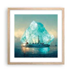 Poster in einem Rahmen aus heller Eiche - Arktischer Diamant - 40x40 cm