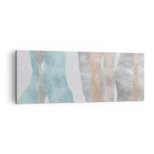 Bild auf Leinwand - Leinwandbild - Abstrakte Streifen in Pastelltönen - 140x50cm - Studie über Nähe - Moderne Wanddekoration für Wohnzimmer und Schlafzimmer ARTTOR