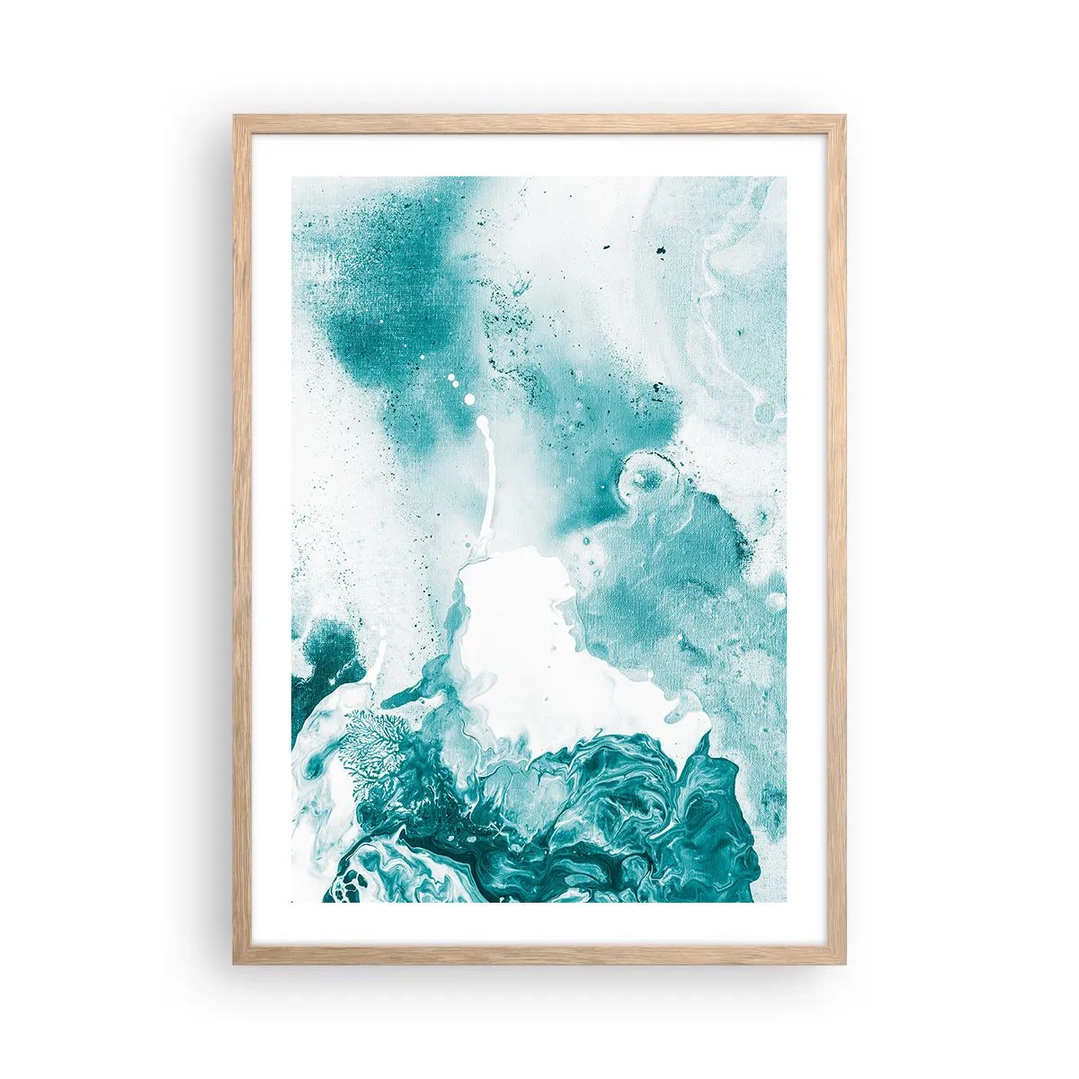 Poster in einem Rahmen aus heller Eiche - Morast von Blau - 50x70 cm