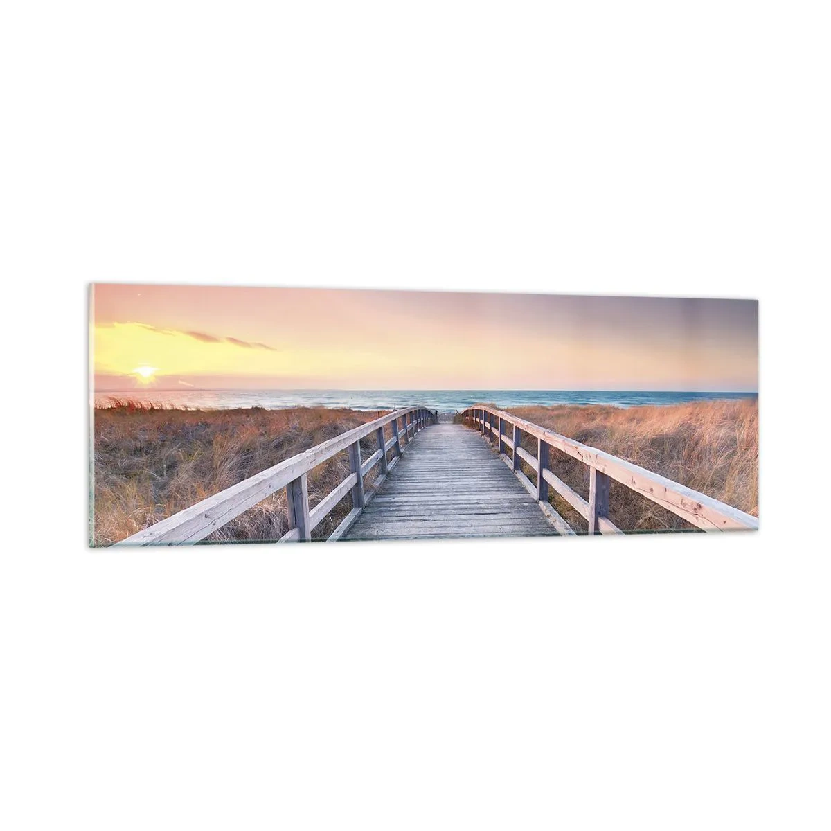 Glasbild - Bild auf glas - Baltische Abend-Aurora - 90x30 cm