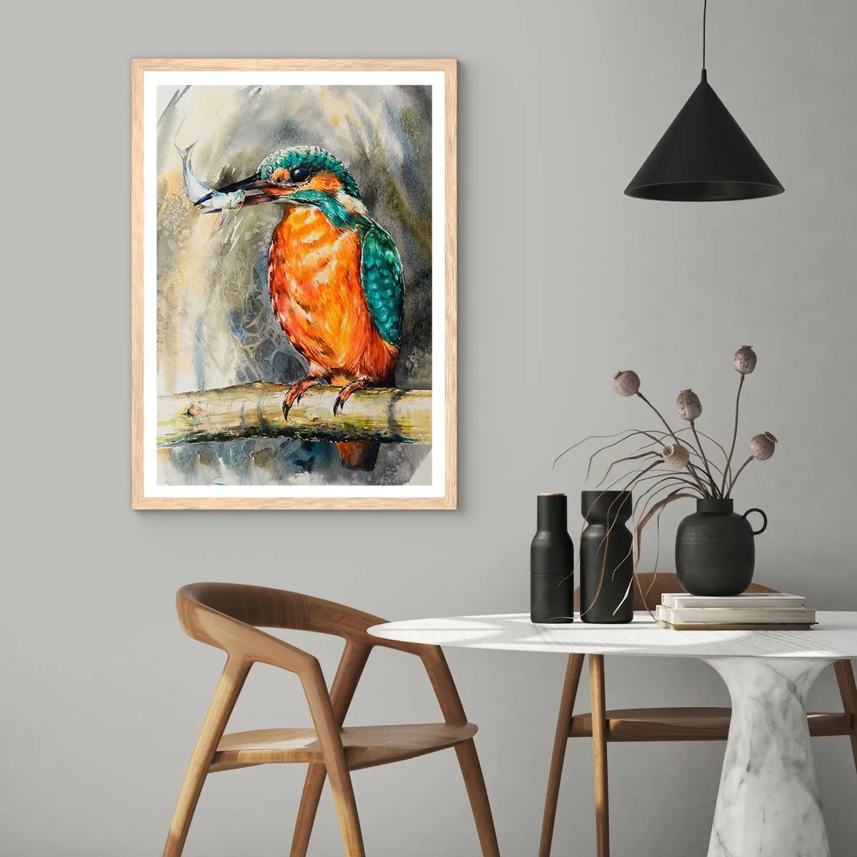 Poster in einem Rahmen aus heller Eiche - Naturgesetz - 40x50 cm