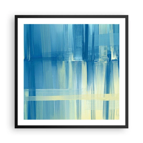Poster in einem schwarzem Rahmen - Komposition in Türkis - 60x60 cm