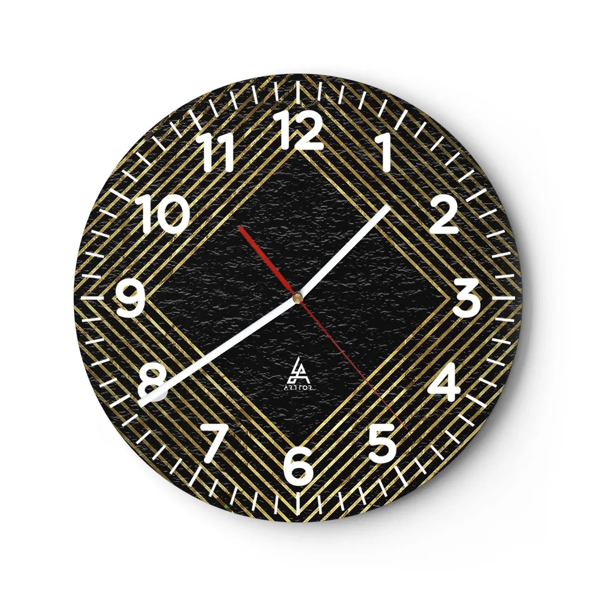 Wanduhr - Glasuhr - Geometrie im glamourösen Stil - 40x40 cm