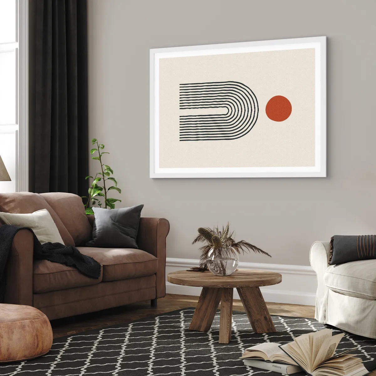 Poster in einem weißen Rahmen - Magnetismus von Formen und Farben - 100x70 cm
